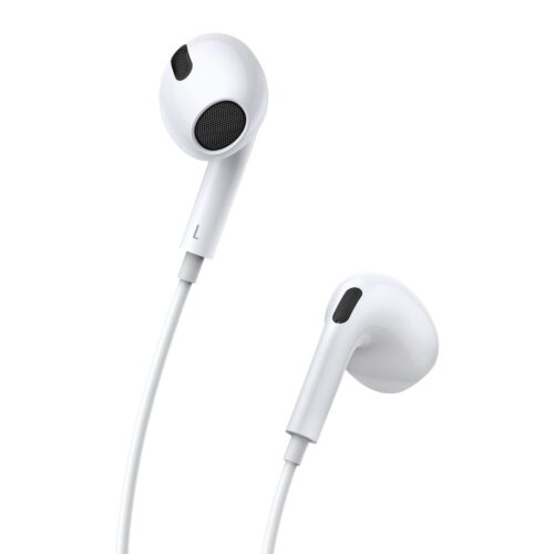 Baseus Encok H17 Wired Earphones - White Color with 3.5mm Jack and Microphone