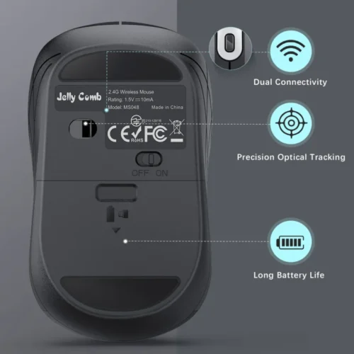 Jelly Comb Wireless Mouse – Slim, Ergonomic, 2.4G USB Receiver, Silent Click - Image 8
